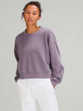 Lululemon Perfectly Oversized Cropped Crew Softstreme Dusky Lavender
